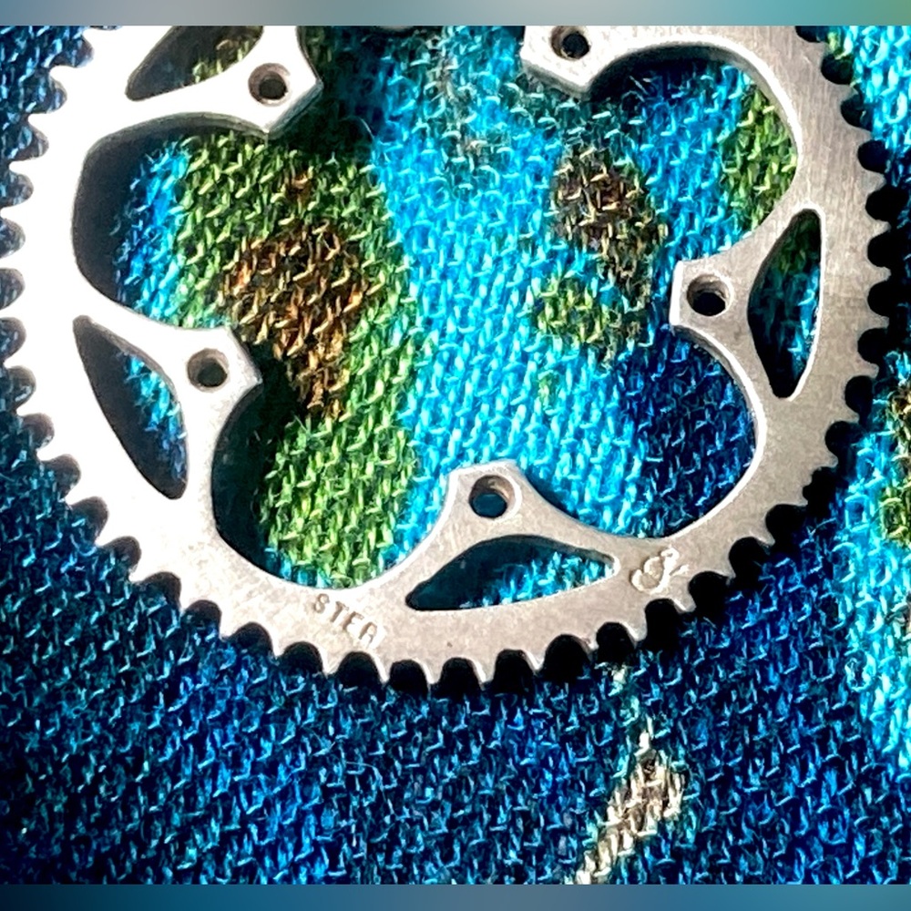 RARE Sterling Silver Bike Chainring Pendant Bicycle Pendant | Sterling 18" Chain